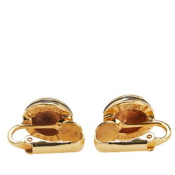 #64 - Chanel Vintage Coco Mark Earrings, Gold Plated - AUTHENTIC - Picture 4 of 11